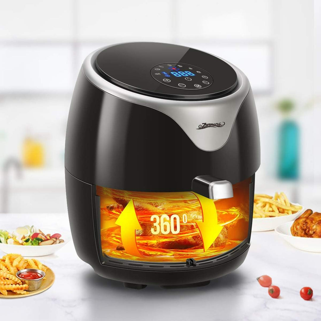 OZEANOS Heissluftfritteuse 3,5L Schwarz OT-AF-35BS-DIGITAL - Präzise Temperaturregelung, Digitales L
