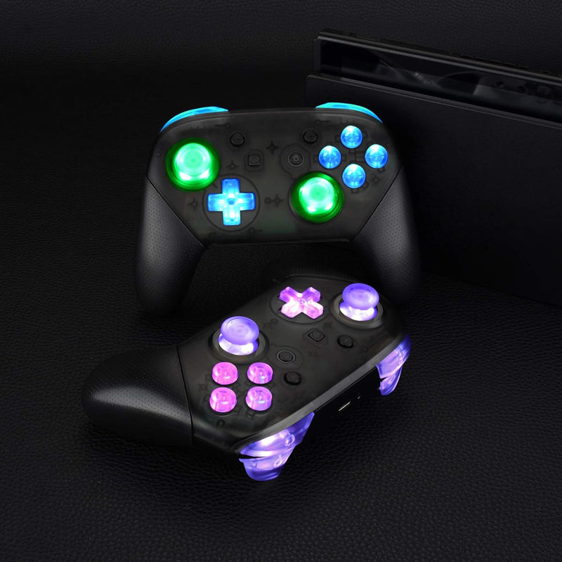 eXtremeRate Tasten für Nintendo Switch Pro Leuchttaste knöpfe Steuerkreuz Dpad ABXY Button Sticks DT