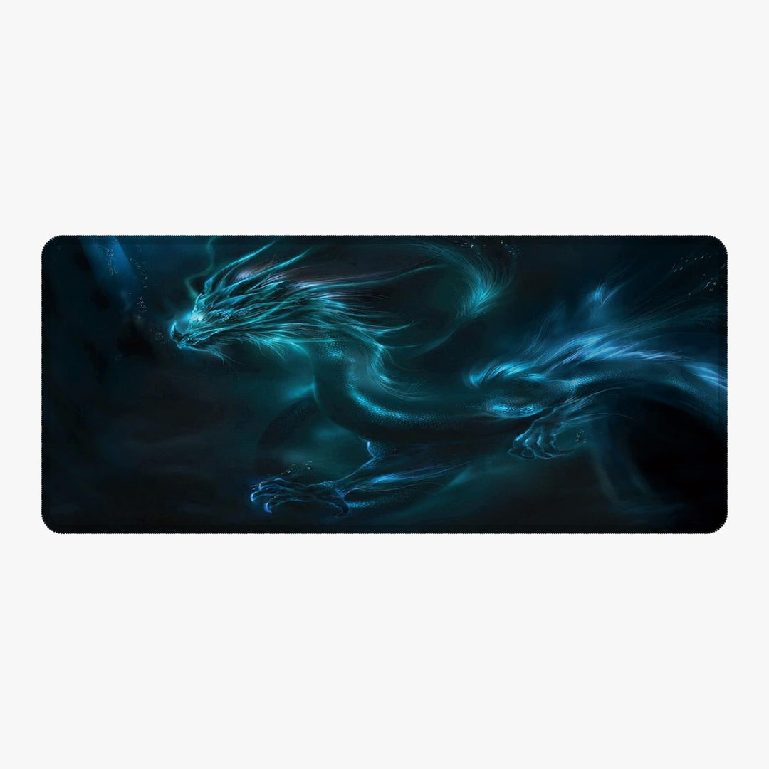 Silent Monsters Mauspad XXL 900 x 400 mm grosses Mousepad Drache - Vernähter Rand - rutschfest - für