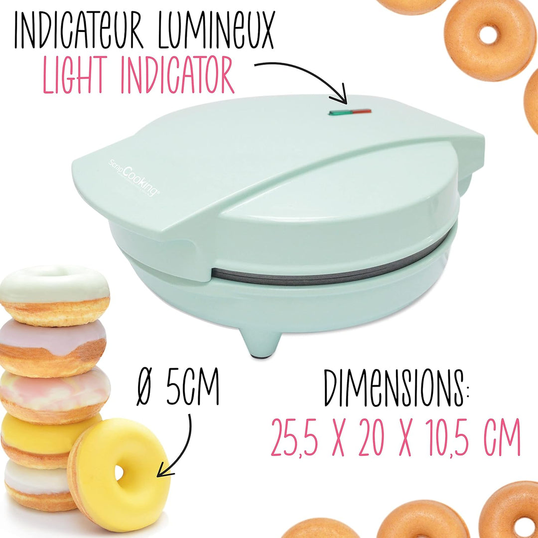 ScrapCooking - Mini Donuts Factory - Donut Maker - Donut Maschine - Mit Antihaft-Heizplatte - Gesche