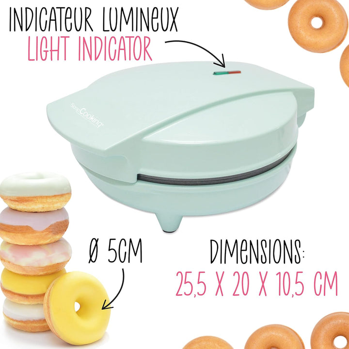 ScrapCooking - Mini Donuts Factory - Donut Maker - Donut Maschine - Mit Antihaft-Heizplatte - Gesche
