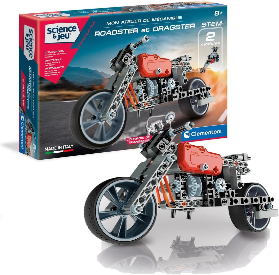 Clementoni – 52216-atelier Mechanische – Roadster & Dragster-jeu Wissenschaftliche