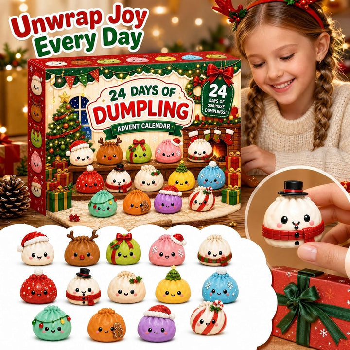 Dumpling Squishy Adventskalender 2026,24 Tage Weihnachtskalender，A