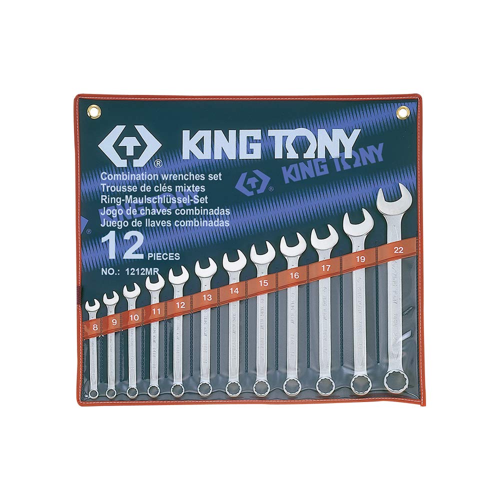 KING TONY 1212MR Ringmaulschlüsselsatz mit Nylonbeutel, 8 mm - 22 mm, 12-TLG