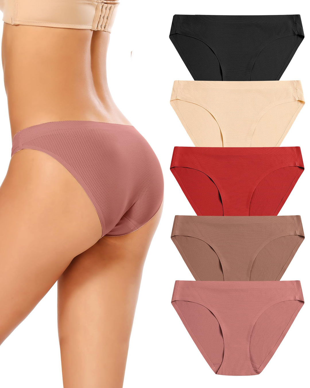 VOENXE Unterhosen Damen Nahtlose,Seamless Slips Unterwäsche Panty,Ohne Naht Frauen Stretch Bikini,No
