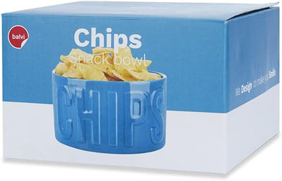 balvi Snackschale Chips Farbe Blau Die originelle und stilvolle Schale Fassungsvermögen 1 l Keramik