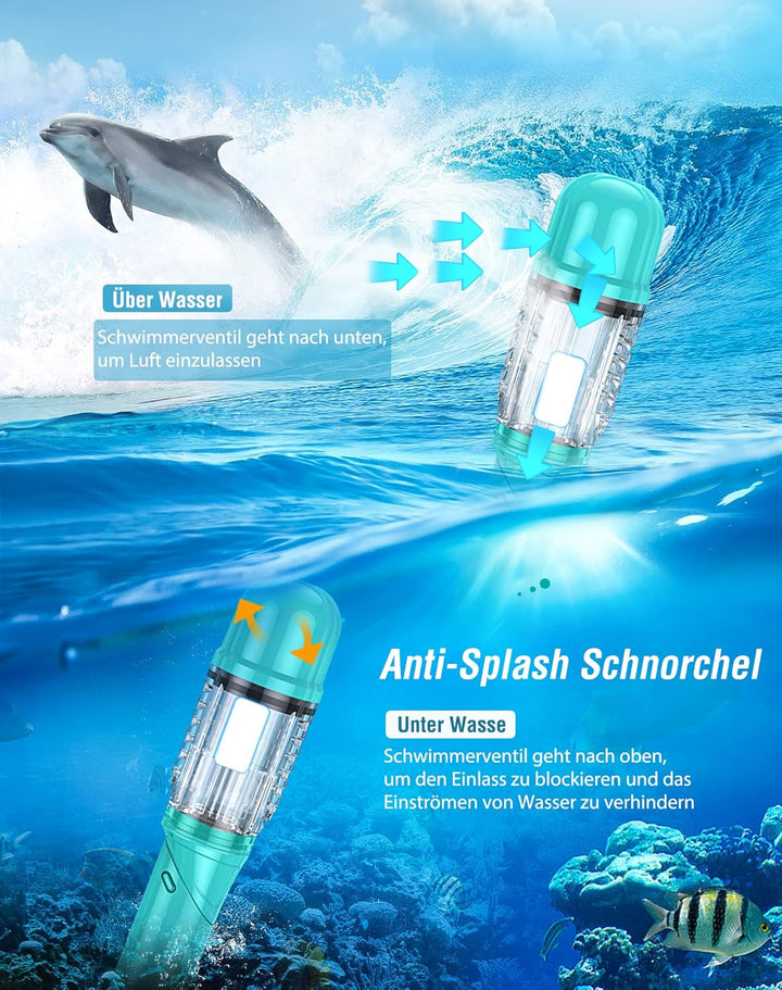 Lealinga Schnorchelset Erwachsene mit Verstellbare Taucherflossen Anti-Leck &amp; Anti-Fog Taucherbrille