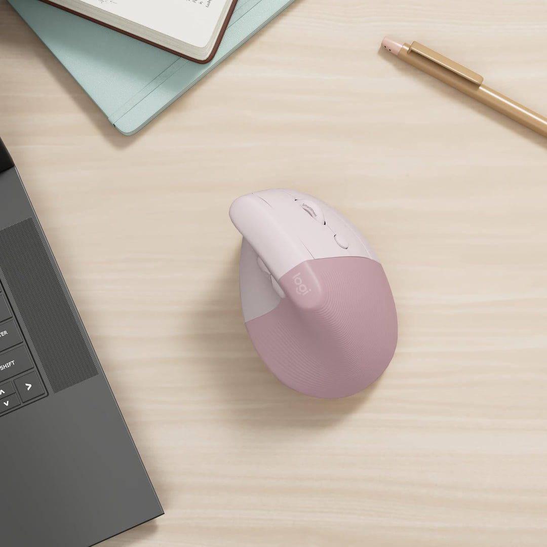 Logitech Lift Vertikale Ergonomische Maus, Kabellos, Bluetooth oder Logi Bolt USB-Empfänger, Leise K