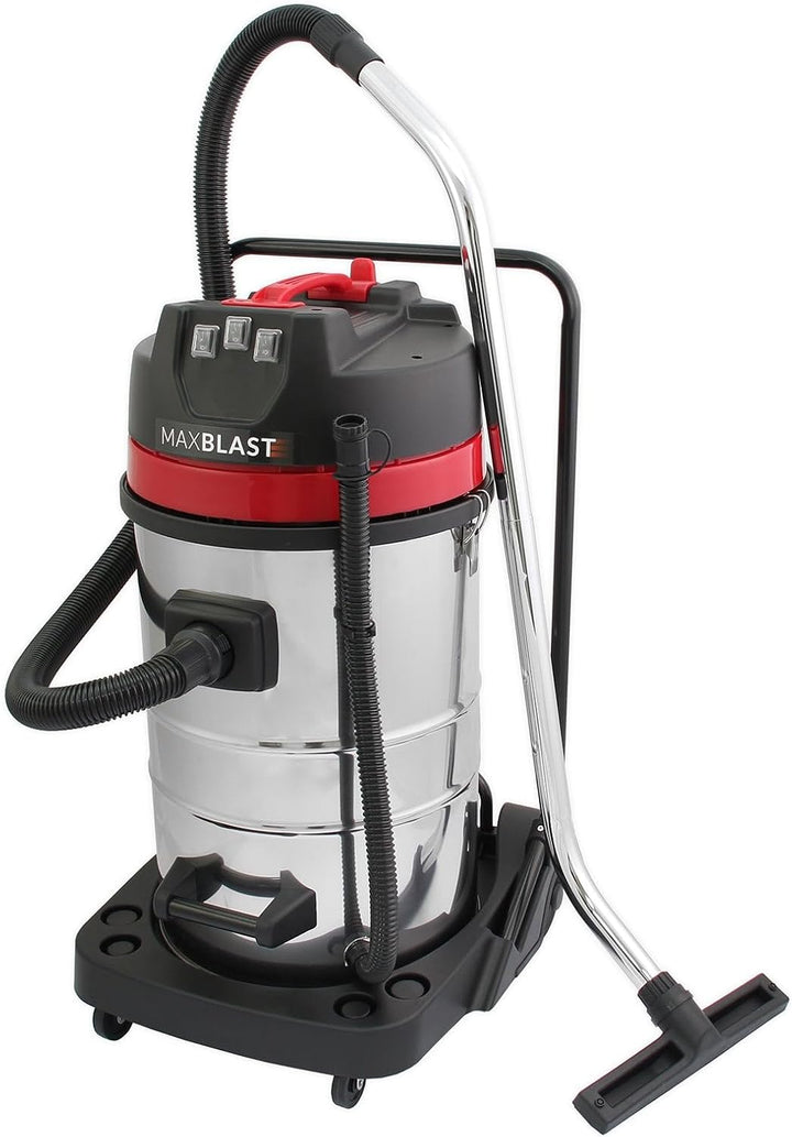 Industriestaubsauger 80 l, Nass- und Trockensauger, 4 Aufsätze, gewerbliche Reinigung, 3000 W, Dreif
