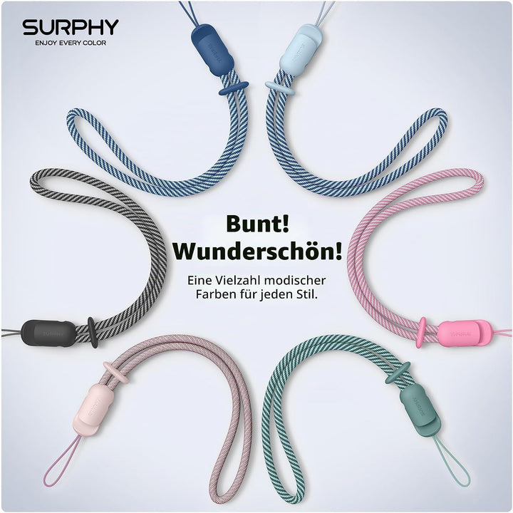 SURPHY 3 Stück Handschlaufe Handy Verstellbares mit Patch, Handykette Kurz Universal Handyband Schlü