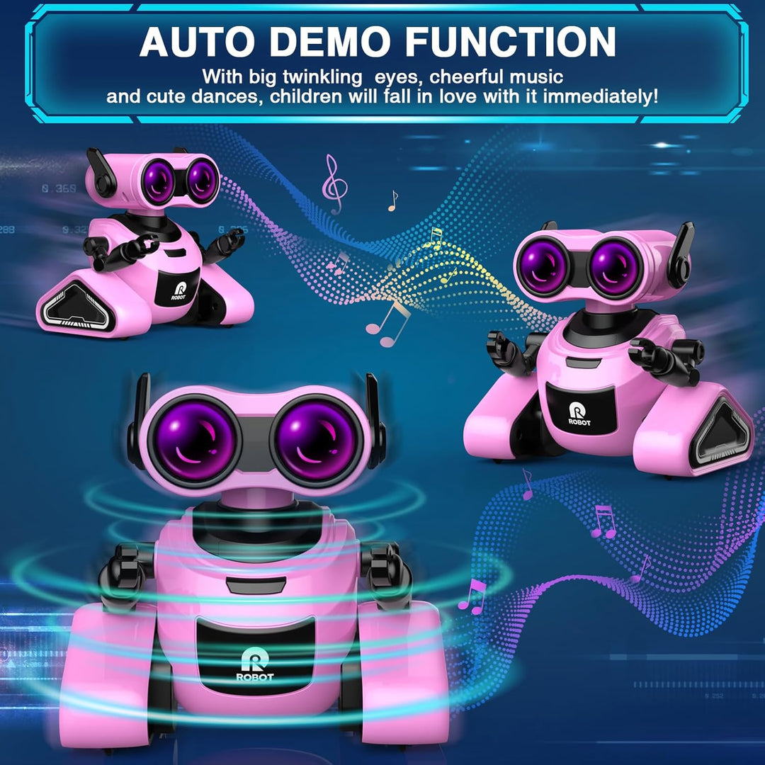 Yerloa Ferngesteuerter Roboter für Kinder Ab 4 Jahre - Mit 3D Aufklebern, Musik und Lichtern - Weihn
