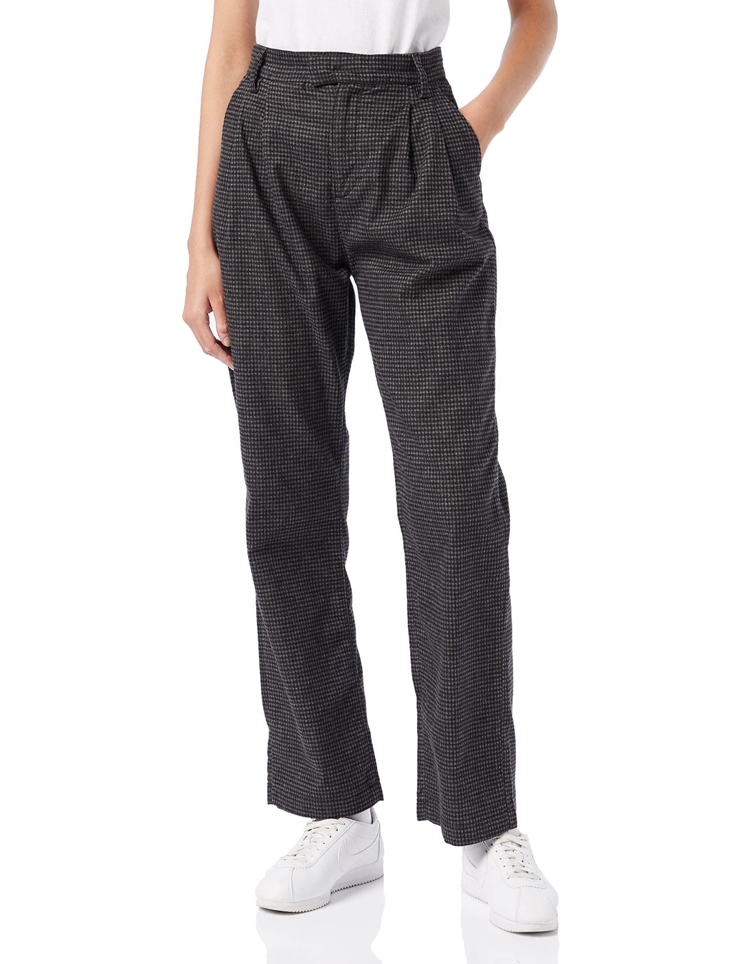 MUSTANG Damen Pleated Women Chino Jeans 32W / 32L Small Granddad Check 12334, 32W / 32L Small Grandd