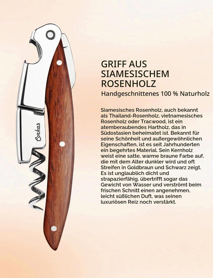 CORKAS Kellnermesser - Profi Korkenzieher multifunktionaler Weinöffner, Folienschneider und Flaschen