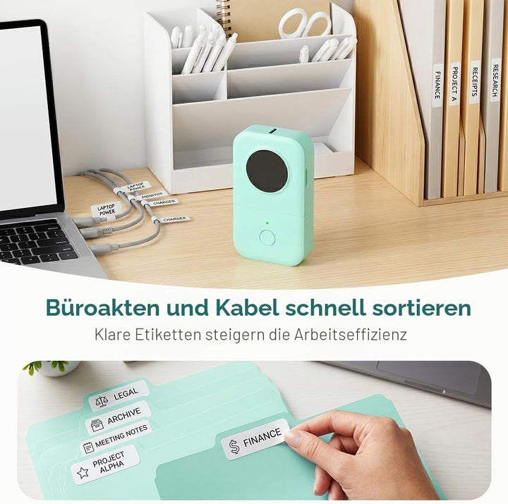 Phomemo D30 Etikettendrucker, Mini Bluetooth Etikettiergerät Tragbarer beschriftungsgerät Selbstkleb