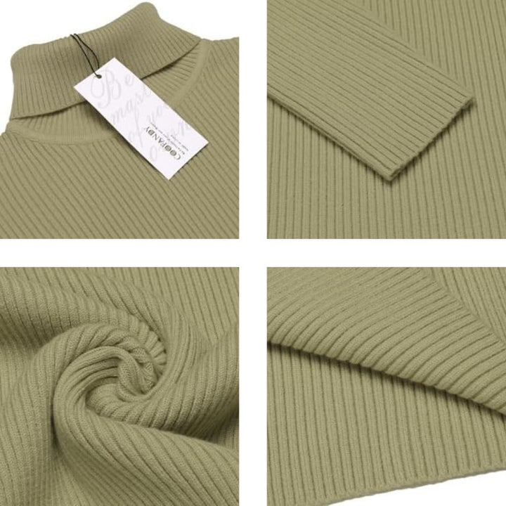 COOFANDY Herren Rollkragen Pullover Langarmshirt Feinstrick Sweater Rollkragen Freizeit Slim fit Bas