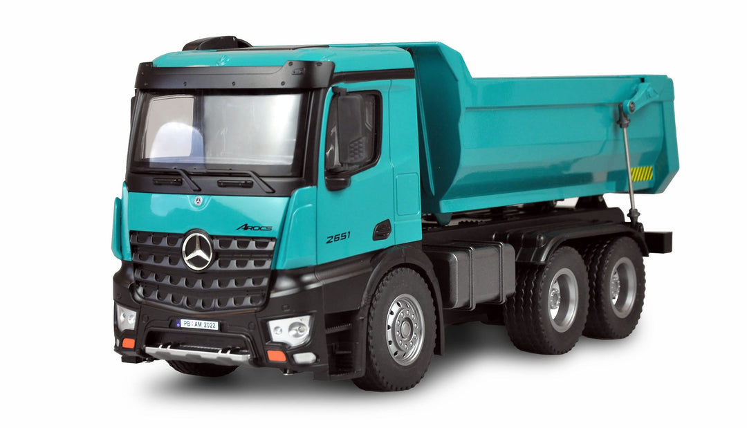 Amewi 22533 Mercedes LKW Kipper PRO Metall V2 Lizenzfahrzeug 2,4GHz RTR Petrol inkl. zusätzlichem Ak