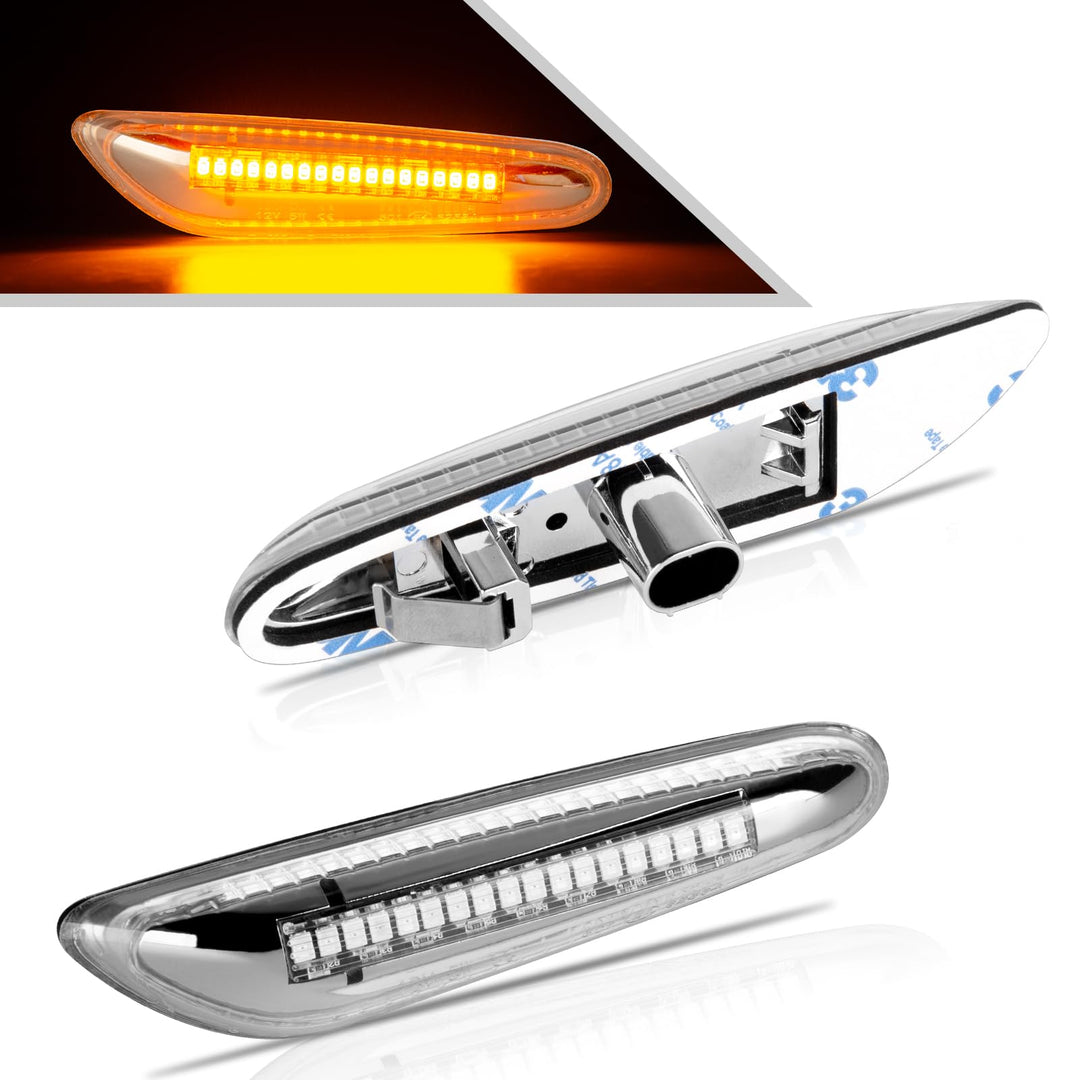2 Stück LED Blinker für BMW E90 E91 E60 E61 E81 E82 E46 E36 E87 E88 E92 E93 X1 E84 X3 E83 X5 E53, Se