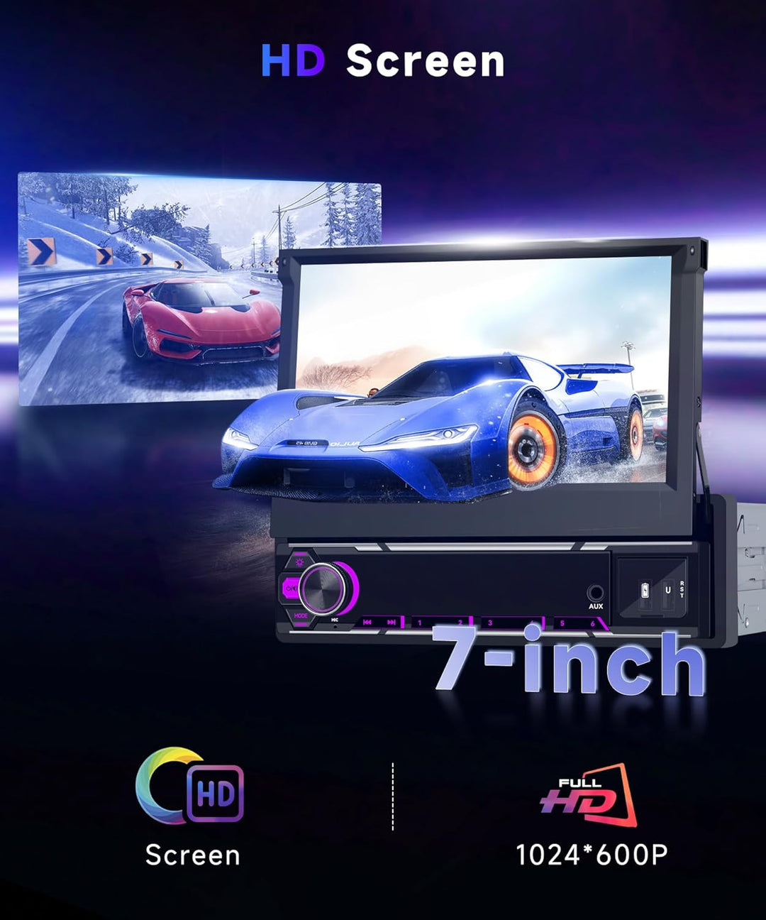 VECHTEL 8 Kern 4G+64G Android 15 Autoradio 1 Din mit Drahtlos Carplay Android Auto, 7 Zoll HD Manuel