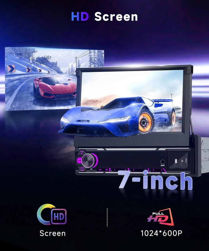 VECHTEL 8 Kern 4G+64G Android 15 Autoradio 1 Din mit Drahtlos Carplay Android Auto, 7 Zoll HD Manuel