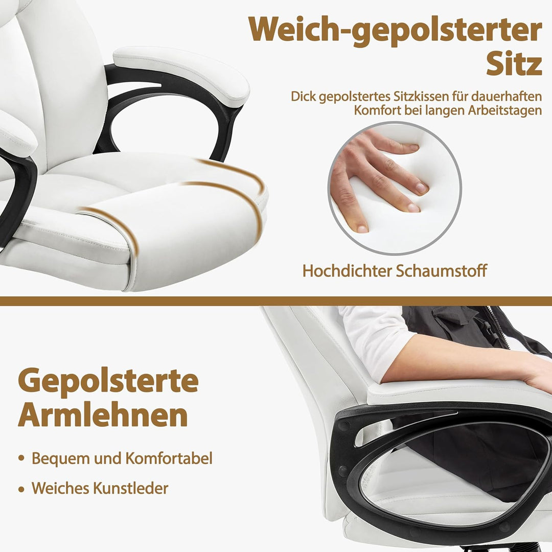 Yaheetech Bürostuhl ergonomisch Chefsessel Schreibtischstuhl Drehstuhl Polsterung Höhenverstellbarer
