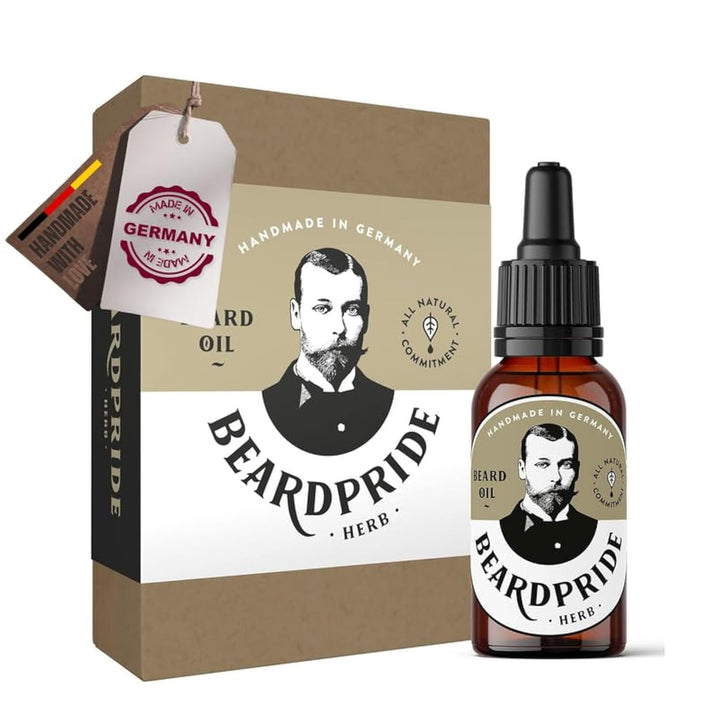 BEARDPRIDE Bartöl Herren - Herb - Das Original Bart Öl aus dem Barbershop - Unser Bartpflege Öl mach