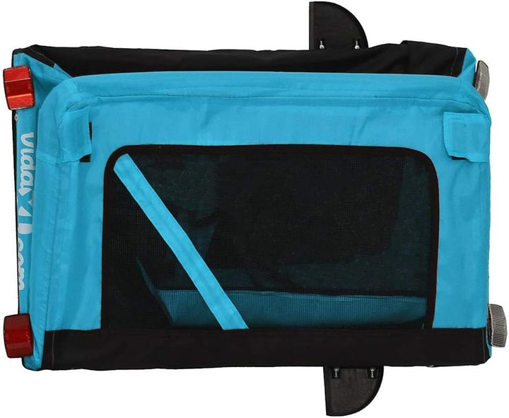 vidaXL Fahrradanhänger Hunde Grau und Schwarz Oxford-Gewebe & Eisen 123 x 63 x 66 cm Blau, 123 x 63