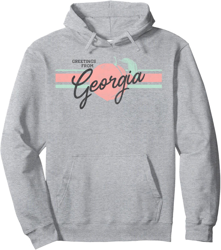 Greetings From Georgia Peach Banner Pullover Hoodie