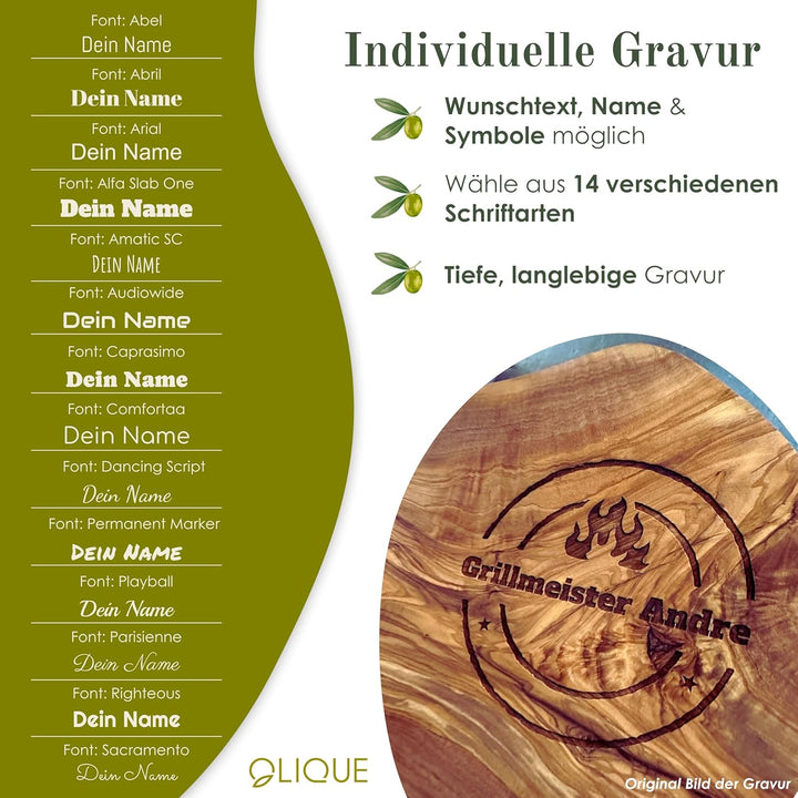 Saunakelle aus Olivenholz mit Gravur - Personalisierbare Aufgusskelle langlebig & hitzebeständig - S