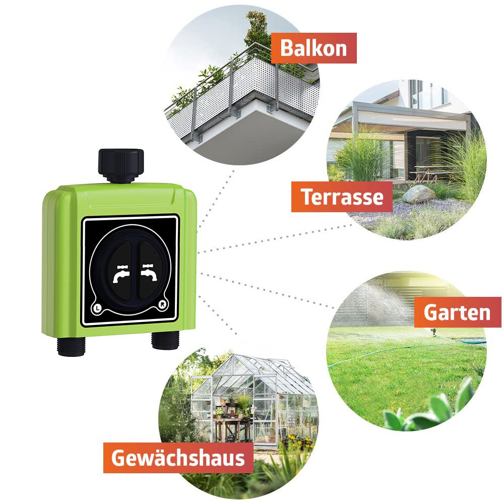 essentials Smart Home Solutions – Smart Garden Bewässerungssystem mit zwei Anschlüssen, Zeitprofiler