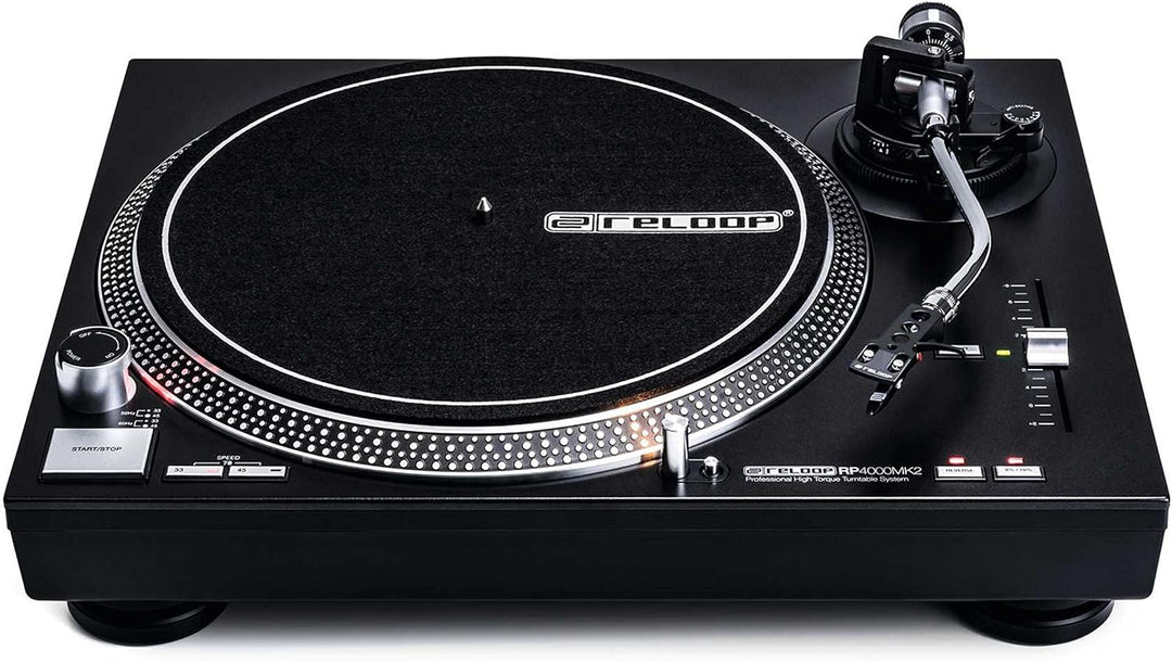 Reloop RP-4000 MK2 - DJ Plattenspieler mit starkem Torque Direktantrieb, Inkl. Plattenteller, OM Bla