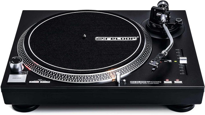 Reloop RP-4000 MK2 - DJ Plattenspieler mit starkem Torque Direktantrieb, Inkl. Plattenteller, OM Bla