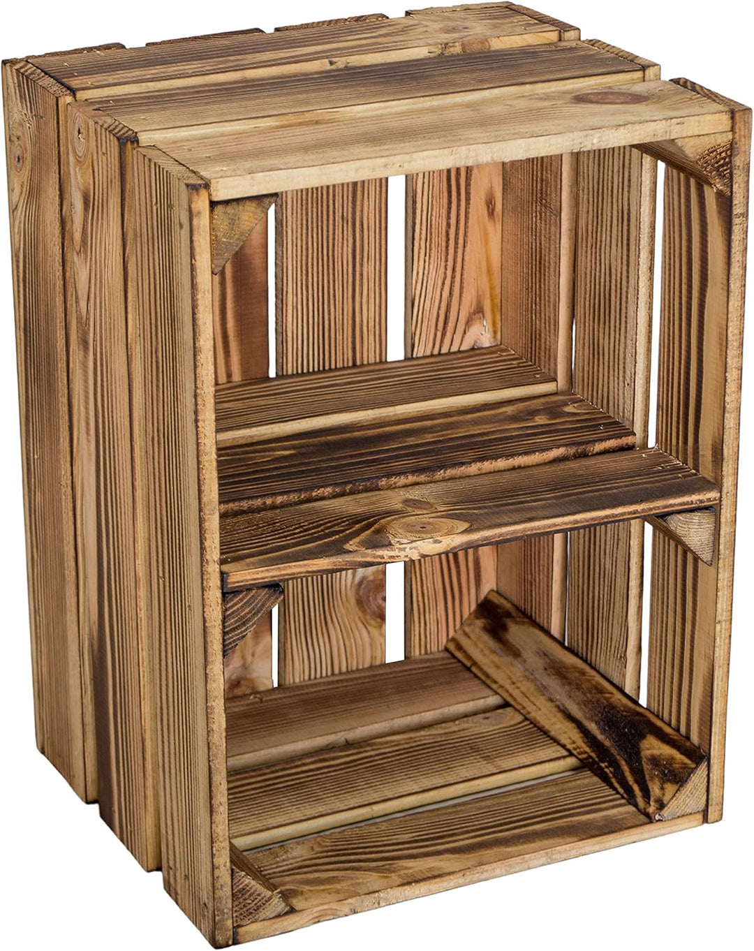 Holzkiste Bella geflammt40 x 30 x 25cm Weinablage Weinaufbewahrung Kindeschuhregal Bücherregal Ablag