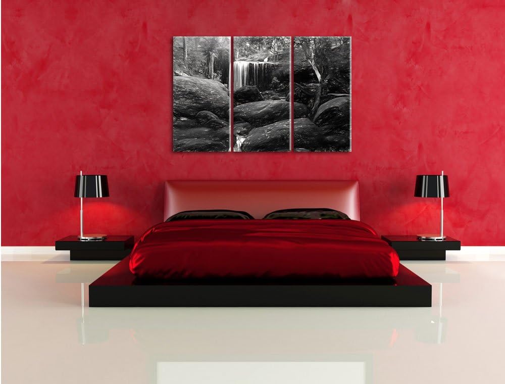 Pixxprint Regenwald in Thailand / 3-Teilig/Gesamtmass 120cm Leinwandbild bespannt auf Holzrahmen/Wan