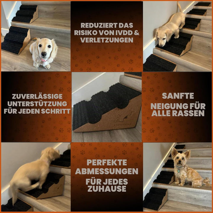 Hundetreppe – Einzelne, weiche Teppichrampe für Haustiere, geriffelte Sicherheitsstufe für sicheres