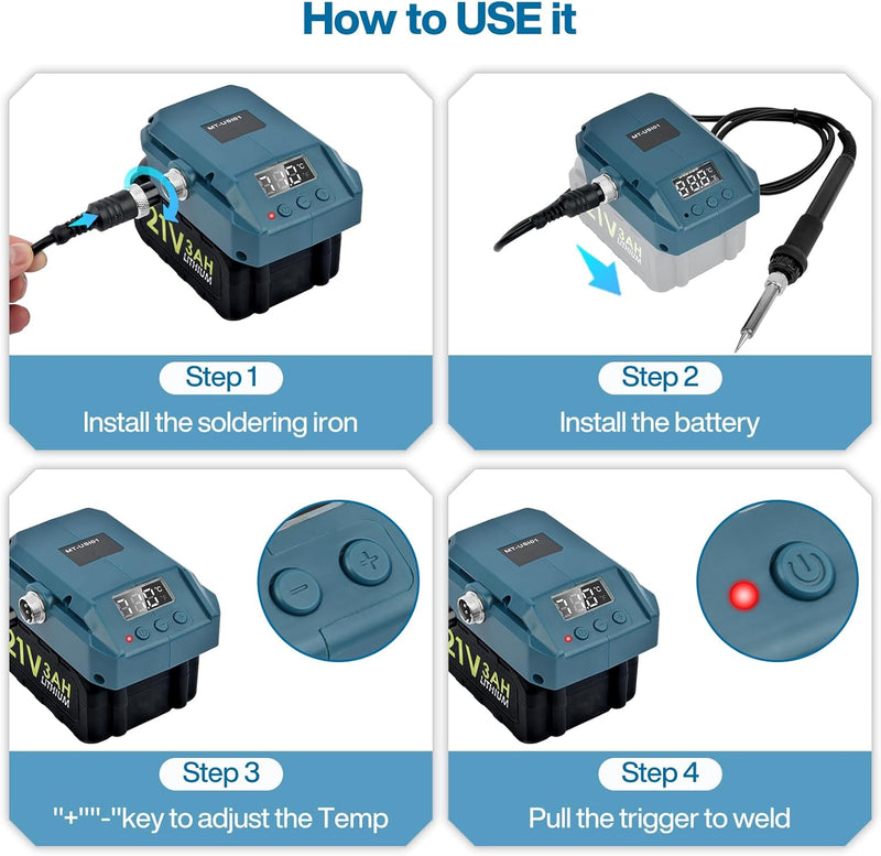 Kabellose digitale Lötkolbenstation Kit für Makita 18V Akku