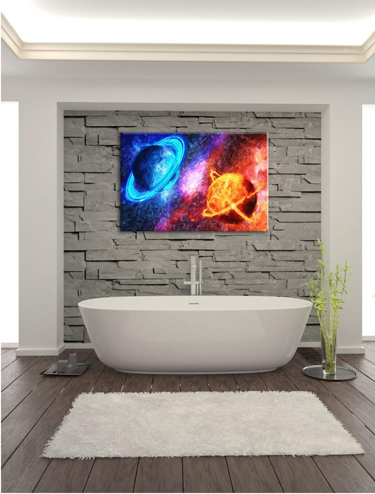 Pixxprint Ausgleich im Weltall Kunst / 100x70cm Leinwandbild bespannt auf Holzrahmen/Wandbild Kunstd