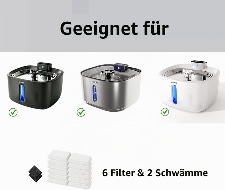 6 Filters, Katzenbrunnen Kabellos mit Bewegungsmelder, 6 Filters