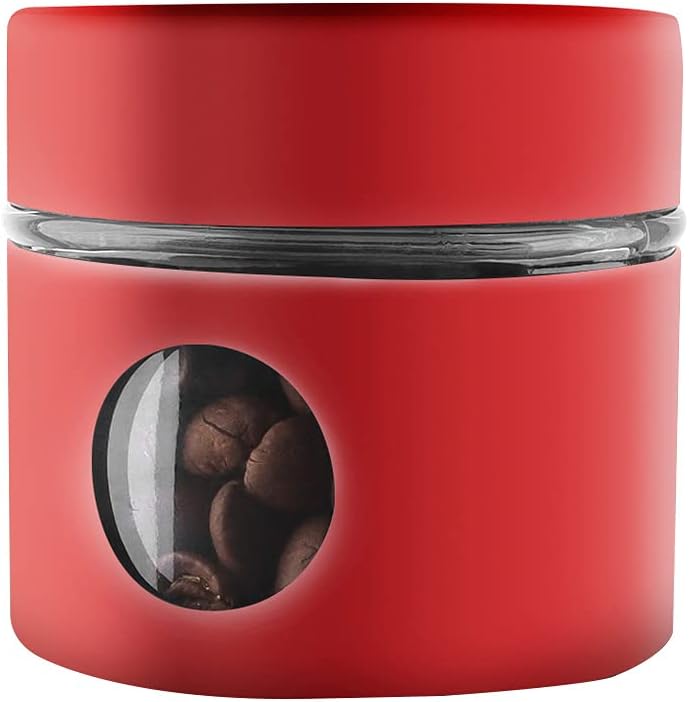 Kaffeedose, Reisedose, Mini-Frischhaltedose, luftdicht, Edelstahl und Glas, ideal für Kaffeebohnen u