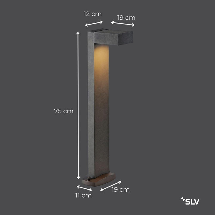 SLV QUADRASYL | Design Aussen-Standleuchte, Aussenbeleuchtung, Outdoor LED Wege-Leuchte, Weg-Beleuch