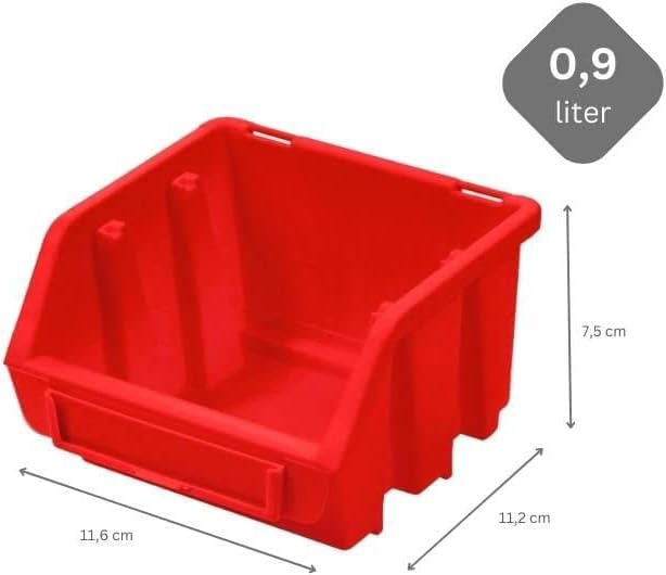 PROREGAL SuperSparSet 20x Sichtlagerbox 1 | HxBxT 7,5x11,6x11,2cm | Rot | Sichtlagerbehälter Sichtla