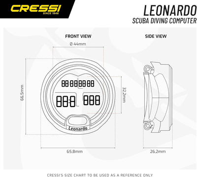 Cressi Leonardo - Premium Tauchcomputer Air / Nitrox und Tiefenmesser Modi - WEEE NR. DE 13961704 Sc