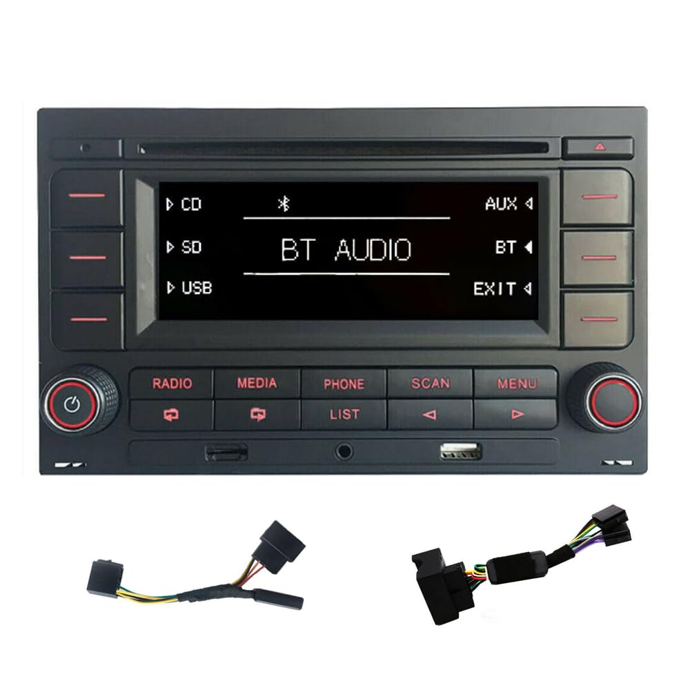 SCUMAXCON Autoradio RCN210+ quadlock Kabel mit Canbus-Simulator Bluetooth AUX USB CD-Spieler AM/FM S