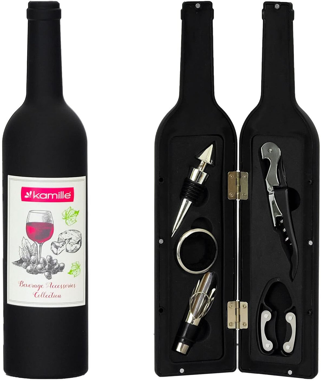 Weinzubehör 5 tlg. Korkenzieher Weinset Weinöffner Design Wein Geschenkset Weinaccessoires Geschenk