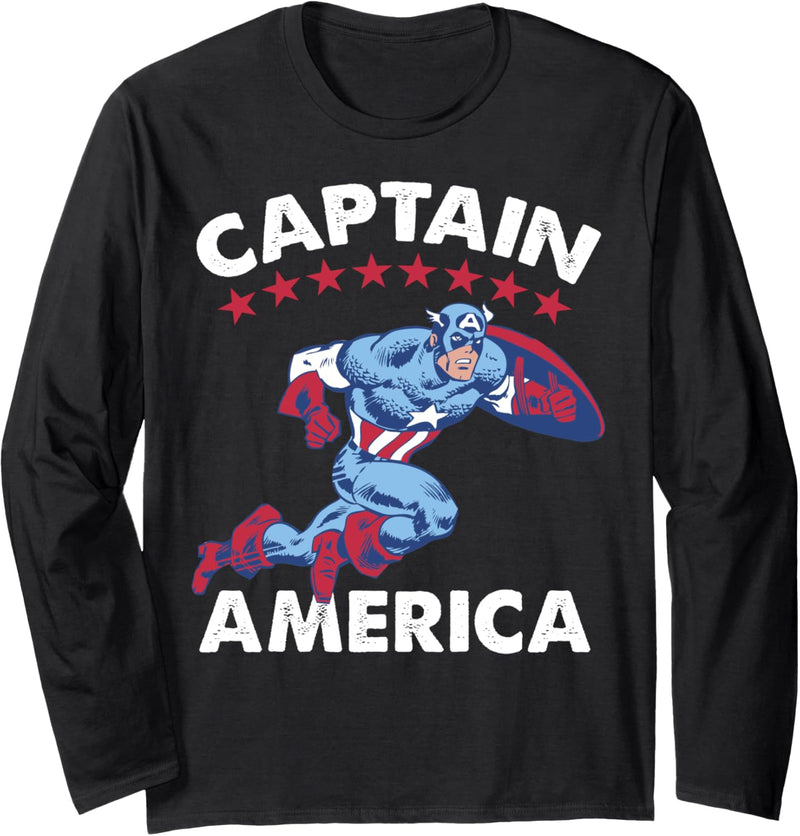 Marvel Captain America Action Pose Langarmshirt