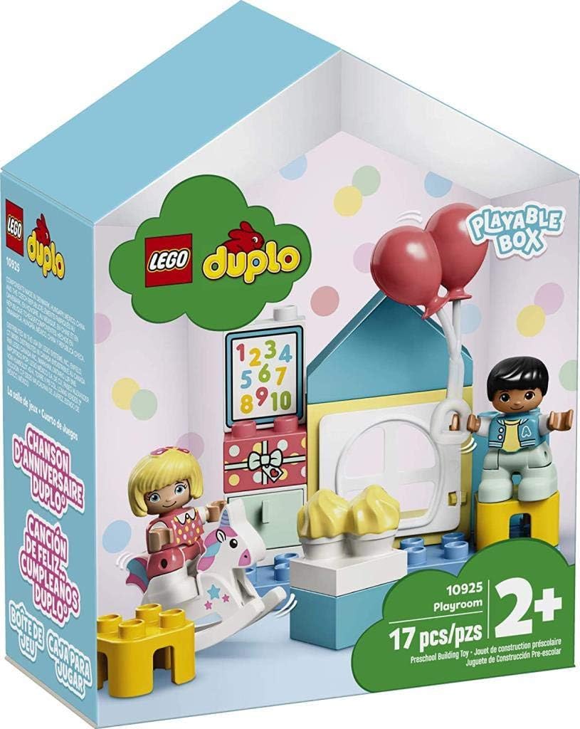 LEGO 10925 DUPLO Spielzimmer-Spielbox, Lernspielzeug, Puppenhaus mit grossen Bausteinen, Spielzeug f