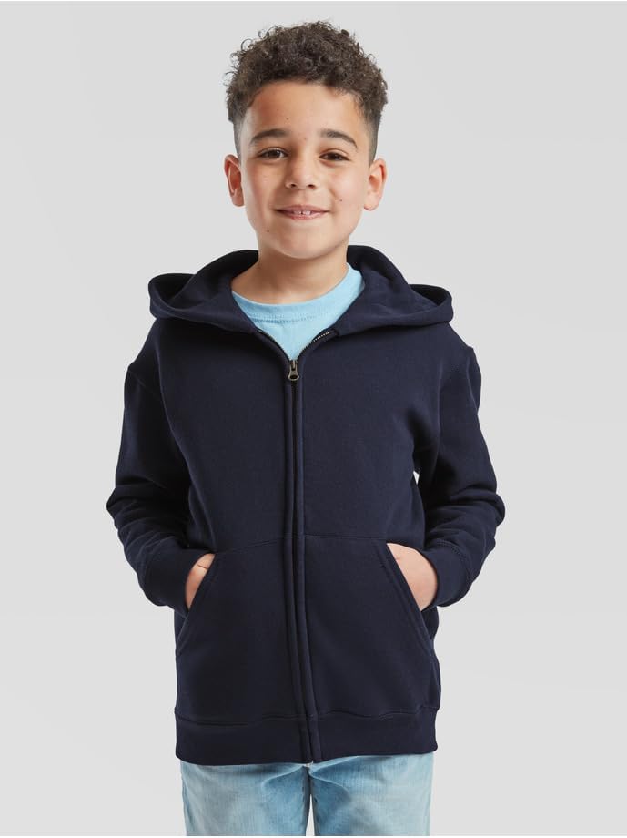 Fruit of The Loom Unisex - Kinder Sweatshirt Regular Fit 12071B 152 Blau (Dark Navy), 152 Blau (Dark