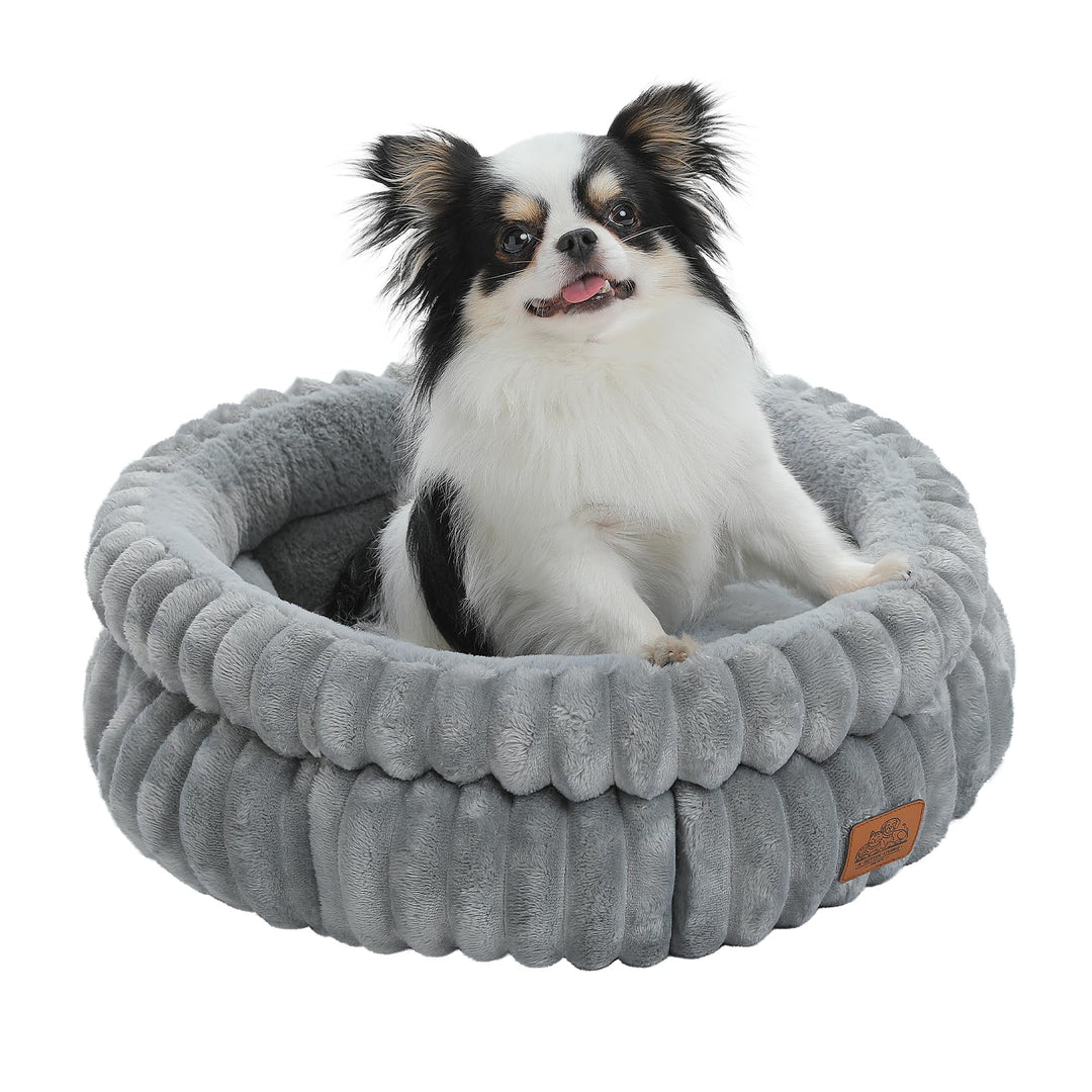PAWZ Road Katzenbett waschbar, Hundebett kleine Hunde, Rundes, Flauschiges Katzenkissen, Katzenschla