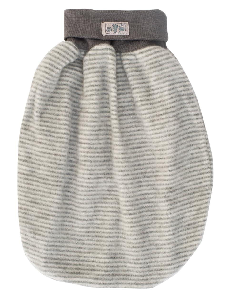 Lilano Wickelsack aus Schurwolle, Gestreift Orange, Pucksack für Babys, 80x90 cm, Wärmend (Grau/Natu