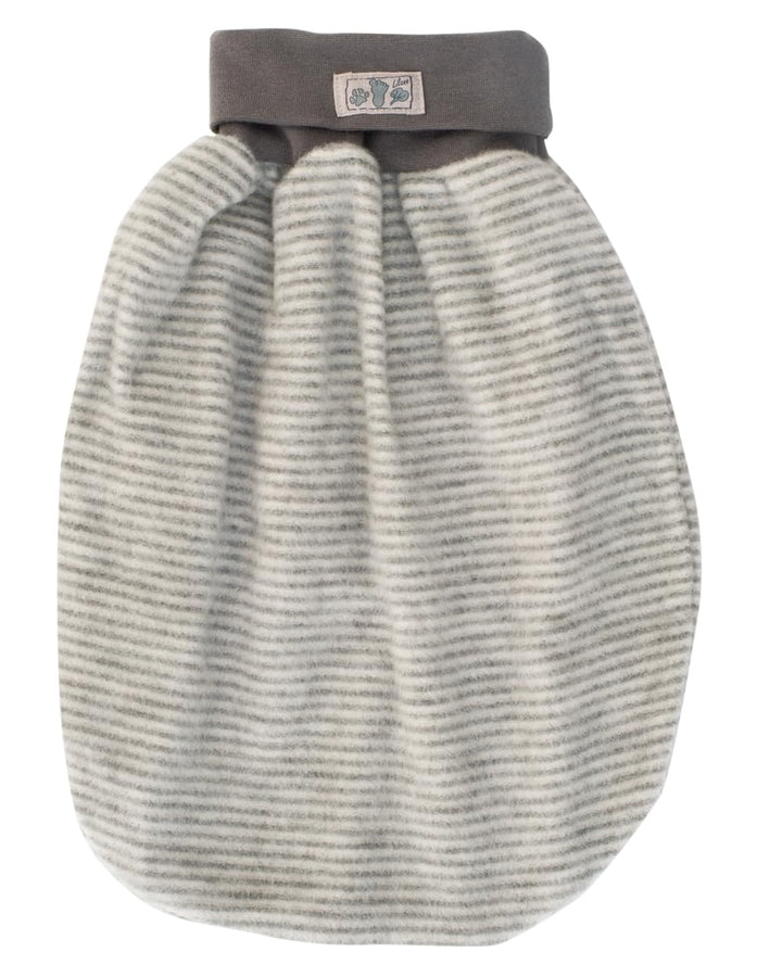 Lilano Wickelsack aus Schurwolle, Gestreift Orange, Pucksack für Babys, 80x90 cm, Wärmend (Grau/Natu