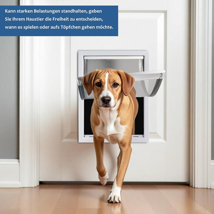 CEESC Grosse Hundeklappe mit weicher, transparenter Magnetklappe und einrastbarer Verschlussplatte,